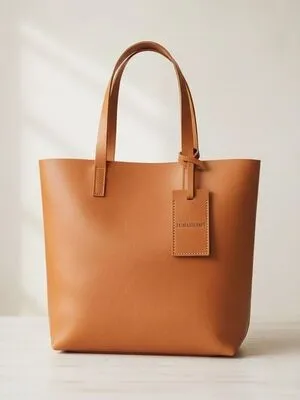 Brown Minimalist & modern leather tote By Vixen Leather