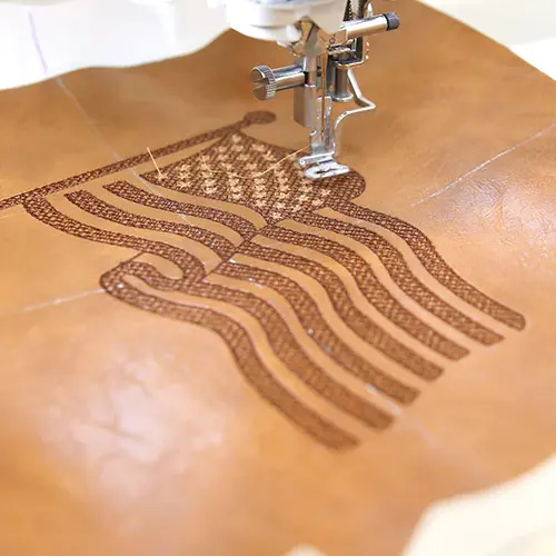 Custom Embroidery on Leather