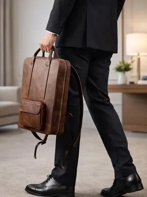 Custom Made Business & office leather backpack By Vixen Leather