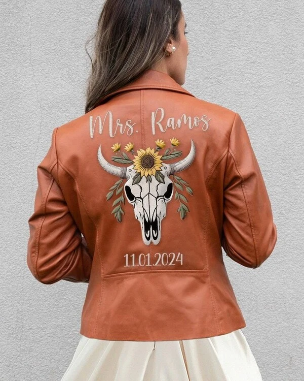 Custom Print Women Leather Jacket By Vixen Leather