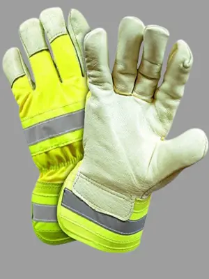 Hi-Vis Leather Rigger Glove Manufactutred By Vixen Leather