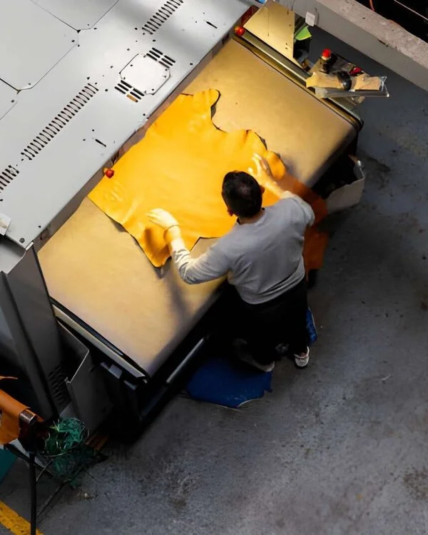 Men Doing Work in Vixen Leather Factory on Laser Cutting Machine