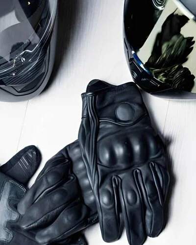 Motocross Sheepskin Black Leather Glove by Vixen Leather