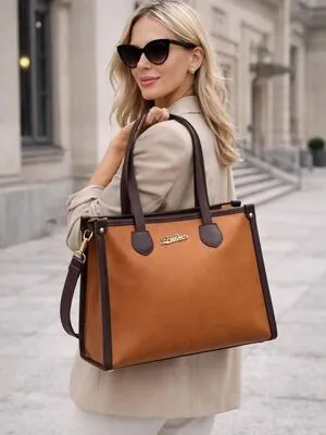 Office & work leather tote bag