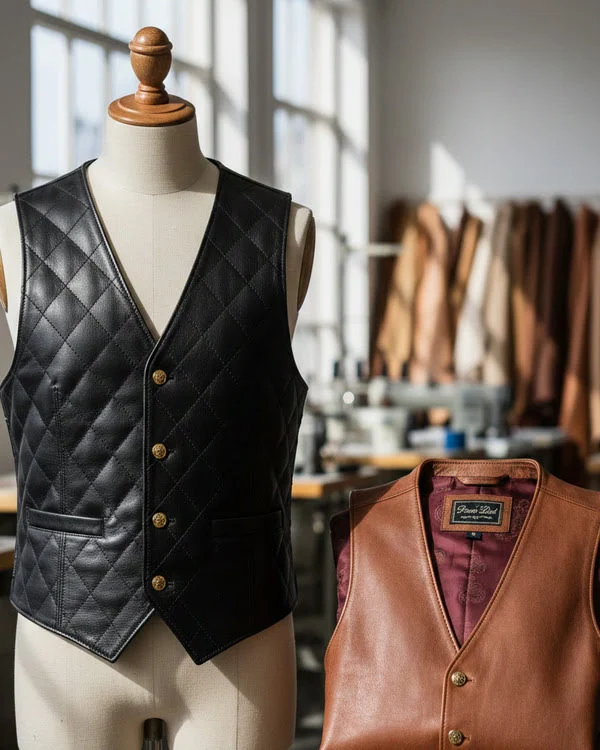 Private Label Leather Vests Manufactured at Vixen Leather