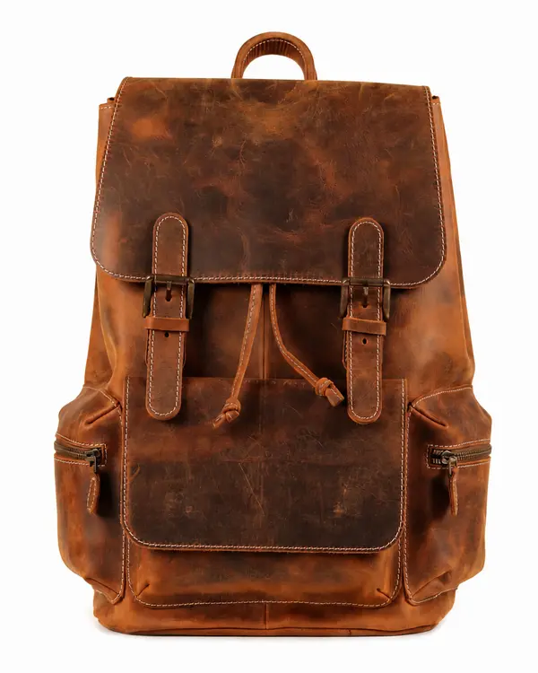 Vintage Cowhide Leather Backpack Manufactured by Vixen Leather