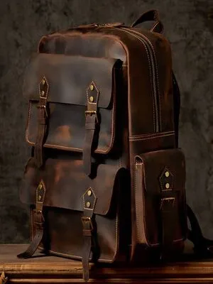 Vintage and distressed leather Custom Backpack By Vixen Leather