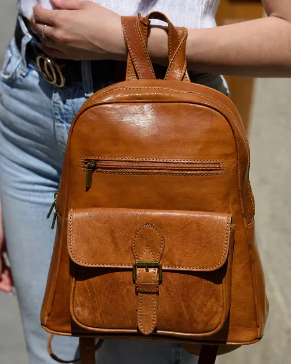 minimalist Design Ladies Leather Backpack Manufactured By Vixen Leather