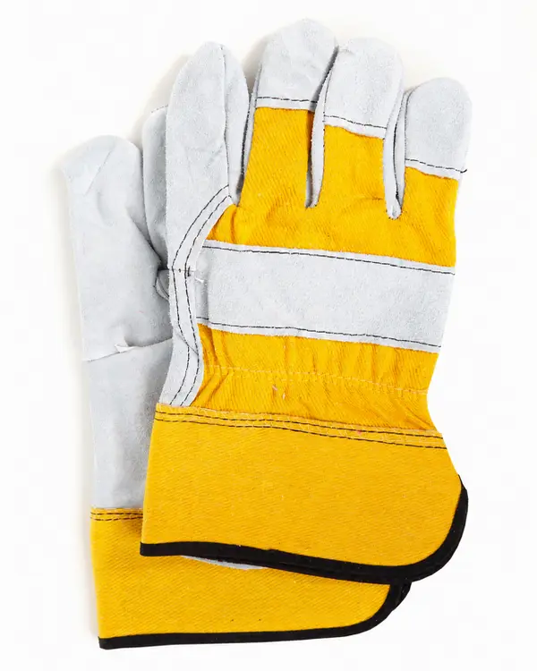 yellow Cotton Split Leather Rigger glove By Vixen Leather